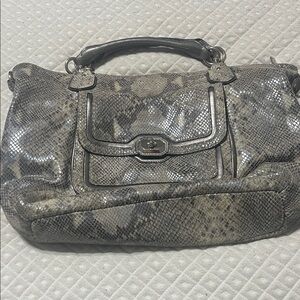 Coach Gray Snakeskin Shoulder Bag